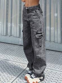 Jeans de fret imprimés style tour mince minimaliste américain