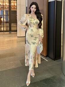 DAZY Women's Casual Midi Dress, Minimalist And Fashionable For Daily Wear