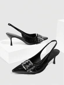 CUCCOO GRLICON Women's Y2K Punk Style High Heel Pumps, Suitable For Motorcycle, Cool Girl, Halloween, Christmas, Party Outfits - Black - View 8