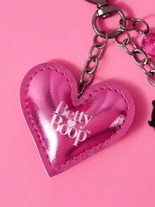 Betty Boop x SHEIN 3 D Heart Shaped Key Chain Bag Pendant, Gifts, Valentines,Gift Ideas,Party,Holiday,Valentine's Day - Multicolor - View 3