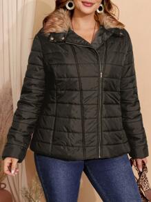 EMERY ROSE 大码休闲多用途仿毛领冬季夹克