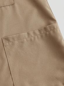 TaskEZ Uniform Set: V-Neck Short Sleeve Tailored Blouse And Drawstring Straight Leg Casual Pants, Scrub Sets - Khaki - View 7