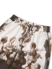 Manfinity EMRG Men's Casual Angel Print Drawstring Waist Shorts - Multicolor - View 4