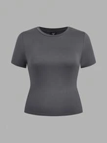 SHEIN EZwear 休闲修身多色大码 T 恤，多件装 - 彩色 - 查看 5