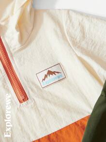 SHEIN Set de haine pentru băiat tânăr, cu glugă, cu glugă, cu mânecă scurtă și pantaloni