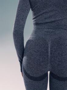 Musera Sport High Waisted Leggings, For Padel, Tennis, Pickleball Gym Fitness - Grey - View 5