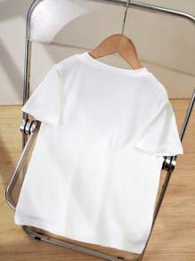 SHEIN Tween Boy Cool Oversized T-Shirt With Character Print - White - View 2
