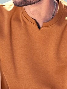 T-shirt à manches longues minimaliste casual pour homme, convient pour un port quotidien