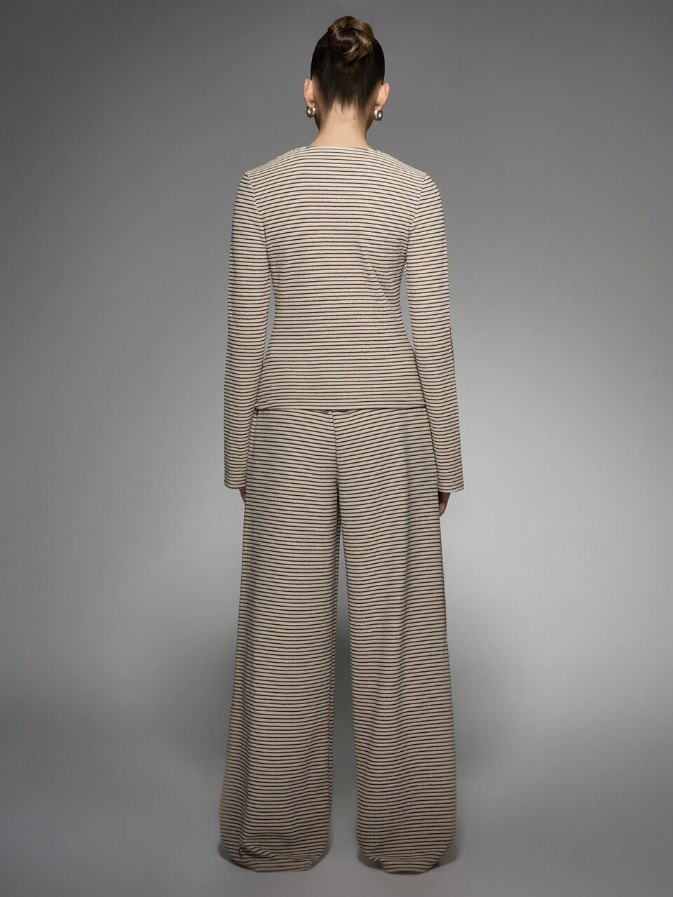 MISSGUIDED Pantalones de talle bajo a rayas con cordón
