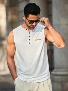 Manfinity Homme Chaleco casual de los hombres con decoración de correa tejida simple