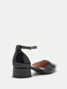 CUCCOO BIZCHIC Black Basic Commute Office Thick Heel Women High Heel Pumps Spring Shoes Spring Break Easter For Christmas - Black - View 8