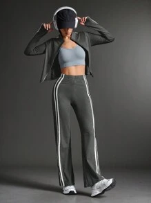 Gameset SHEIN Sport XH039 Bộ đồ tập yoga thể thao thời trang, chạy bộ ngoài trời, tập luyện thường ngày cho nữ Bộ đồ tập luyện cho nữ - Xám - Xem 5
