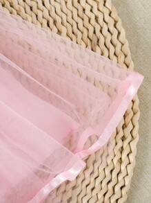 SHEIN Baby Girls Spring Pink Elegant & Cute Digital Print Soft Silk-Like Fabric Ruffled Collar Sleeveless Flared Dress, Suitable For Staying Home In Chinese Style