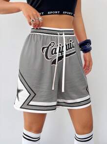 Coolane Quần short Bermuda ống rộng in họa tiết thời trang dành cho nữ - Màu Xám nhạt - Xem 5