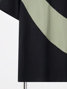 SHEIN 青少年男孩拼色 Polo 衫、工装口袋工装短裤、休闲校园舒适时尚简约百搭柔软舒适，适合日常穿着、上学、旅行、运动等 - 彩色 - 查看 5