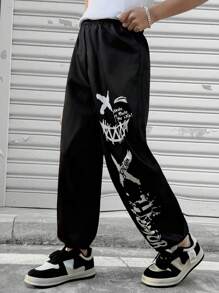 Tween Boy & Fun Graphic Woven Elastic Waist Sweatpants