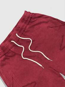 ROMWE MEN Street Life Pantaloncini casual da uomo con vita con coulisse e motivo a pentagramma, adatti per il ritorno a scuola