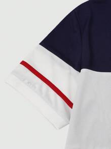 Manfinity Homme Men's Striped Short Sleeve Casual Commuting Polo Shirt - Multicolor - View 2