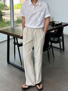 DAZY Men's Textured Half-Placket Pullover Shirt - White - View 4