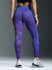 Powerista High Waist Seamless Printed Leggings - Royal Blue - View 2
