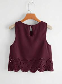 SHEIN LUNE 纯色无袖编织背心，简约时尚，适合日常休闲穿着。 - 紅色 - 查看 2