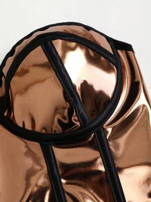 SHEIN Unity Criss-Cross Back Bralette Crop Top - Gold - View 3