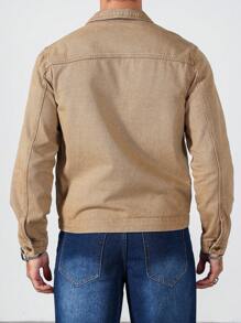 Manfinity Homme Men's Casual Washed Denim Jacket For Autumn