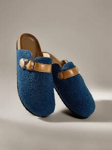 Solecia نساء أحذية لوفرز كاجوال سهلة الارتداء ذات لون أحادي مسطحة - الأزرق - مشاهدة 1