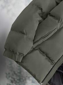 RueChic Men Thermal Lined Regular Padded Coat - Dark Green - View 6