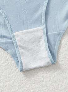 5pcs/Pack Plus Size Solid Color Comfortable Briefs