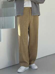 DAZY Pantalones casuales de pierna recta de unicolor para hombres