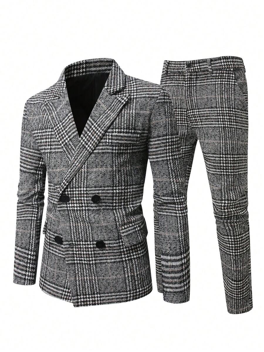 Manfinity Mode Men's Plus Size Casual Suit, Minimalist And Fashionable For Everyday Wear - Multicolor - View 1