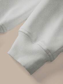 SHEIN BASICS 女款休閒純色針織立領長袖寬鬆夾克外套，秋冬服飾 - 淺灰色 - 查看 12