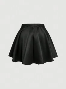 SHEIN MOD Plus Size Colorblock Houndstooth Print Bandeau Top & Satin Midi Skirt 2 Pieces Set - Black and White - View 5