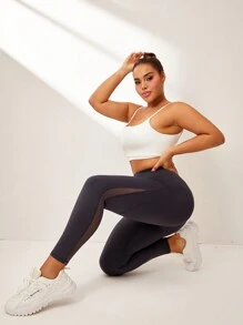 Easithlete 女士纯色简约修身瑜伽裤，休闲日常穿着 - 淺灰紫 - 查看 5