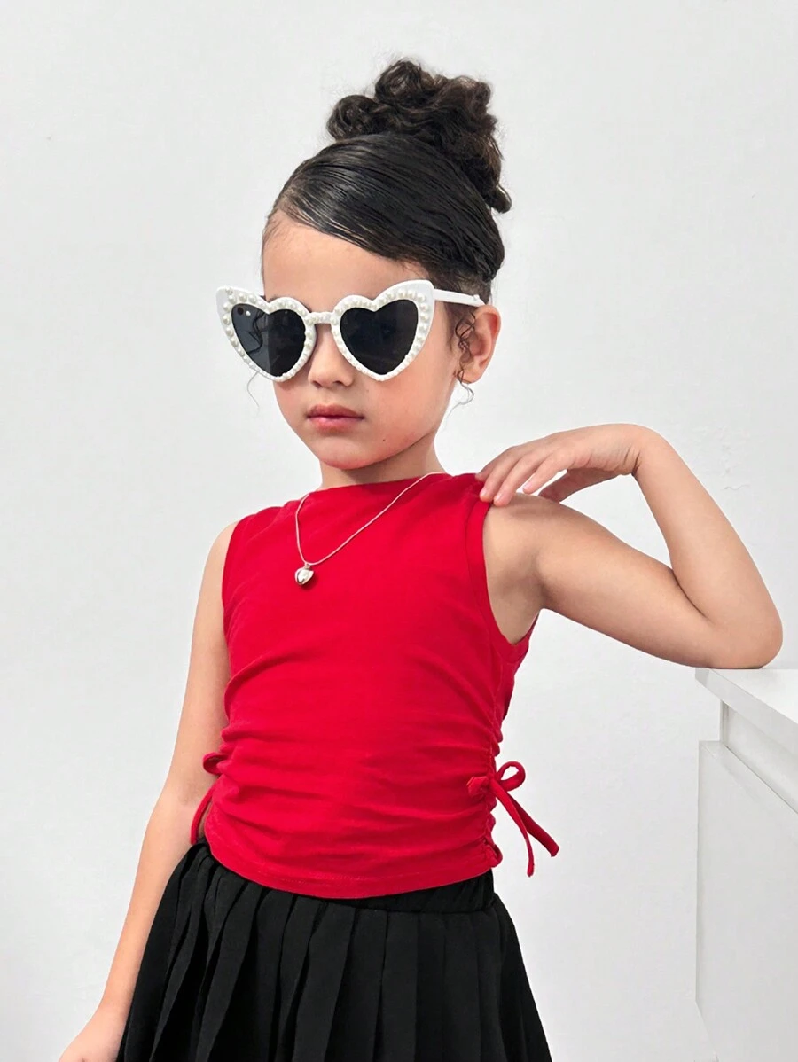 Maija Kids Maija Kids 年轻女孩休闲简约纯色圆领背心