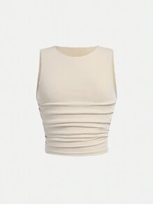 SHEIN Girlism 2pcs/Set Tween Girl Fitted Casual Apricot Knit Pencil Skirt Dress Set - Apricot - View 8