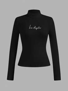 SHEIN Essnce 4pcs/Set Women Casual Slim Fit Turtleneck T-Shirts - Multicolor - View 9