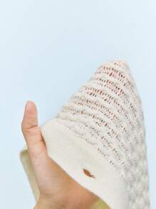 Maija 女式新年麻花纹理宽松百搭白色 V 领开衫，节日 - 白色 - 查看 8