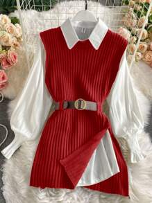 Chiquease Women's Solid Color Minimalist Casual Everyday Vest - Red - View 1