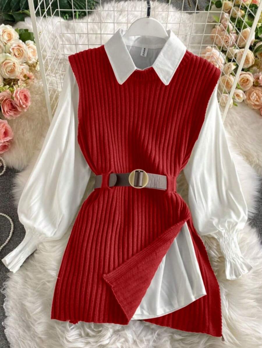 Chiquease Women's Solid Color Minimalist Casual Everyday Vest - Red - View 1