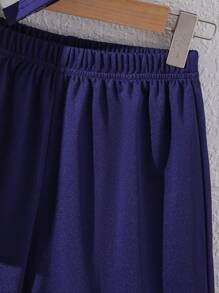 SHEIN 1 Set Tween Boy's Casual College Style Short Sleeve Polo Shirt & Shorts, Valentine's Day Outfit