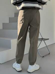 DAZY Men's Drawstring Waist All-Match Versatile Sweatpants - Grey - View 2