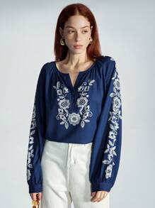 Aveloria Casual Placement Print Long Sleeve Shirt, Spring - Multicolor - View 4