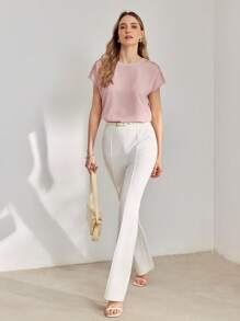 MOTF PREMIUM CONTRAST GUIPURE KANT BLOUSE MET VLEERMOUWEN
