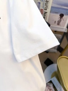 SHEIN 2pcs/Set Teen Boys Casual Comfortable Versatile Rose Flower Print Short Sleeve Top & Shorts Set - Red - View 5