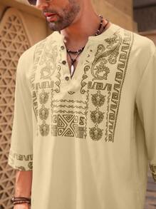 Manfinity RSRT Men's Simple Fashion Casual Long Sleeve Shirt, Everyday Wear