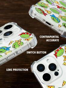 TEENAGE MUTANT NINJA TURTLES | SHEIN Leo,Raph,Mike,Donnie Printed Shockproof Phone Case, Compatible With IPhone