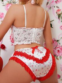 Bragas con lazo con borde de volantes y diseño de corazón encantador, ideales para San Valentín