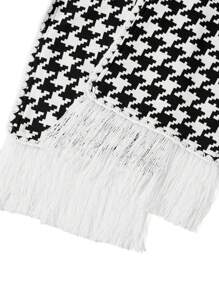 Ellevyn Women's Casual Regular Jacket, Simple & Fashionable, For Everyday Wear Winter Women Outfits Women Coats Black&White Houndstooth Coat - Black and White - View 5